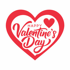 Happy Valentines Day lettering vector on white background 