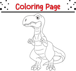Cute Dinosaur Coloring book page. Jungle Animal coloring page