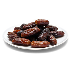 Obraz premium Organic Dates in a Pile, Isolated on White Background