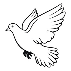 Dove bird line art silhouette illustration graphic.