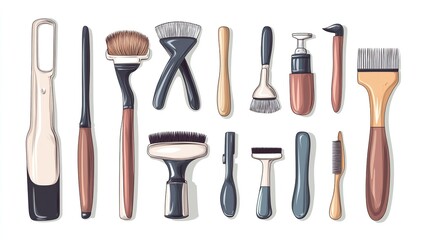 Barber equipment cartoon