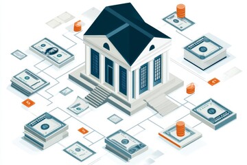 A financial flowchart showing how money moves through an economy