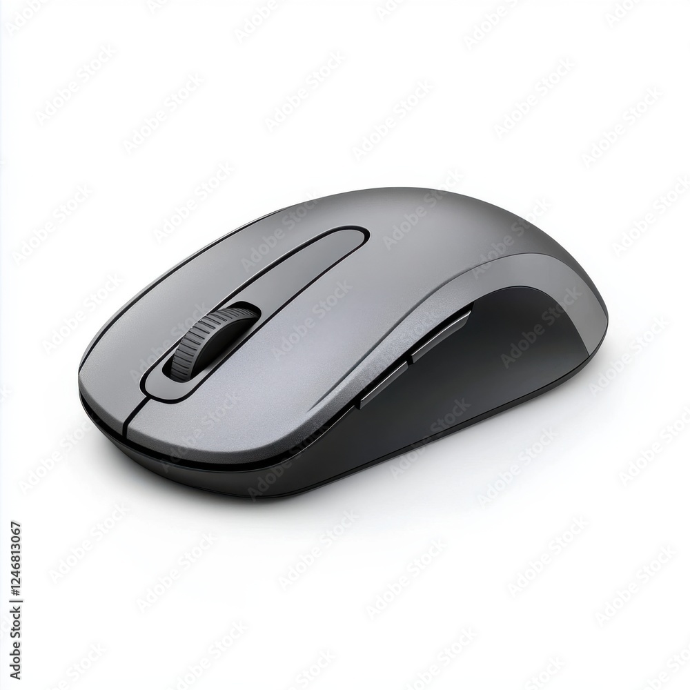 Poster elegant and modern computer mouse on a white background for tech and office use