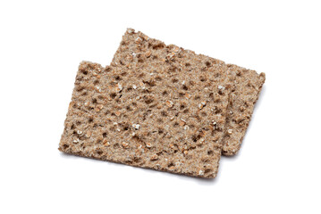 Two Crispbread Pieces on white background