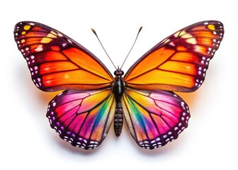 Beautiful butterfly, exquisitely detailed, isolated on white; perfect for high-res stock.