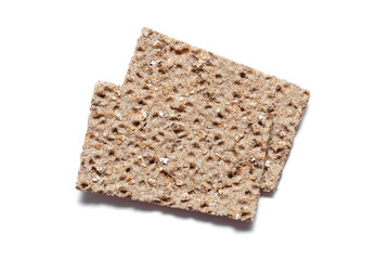 Two Crispbread Pieces on white background