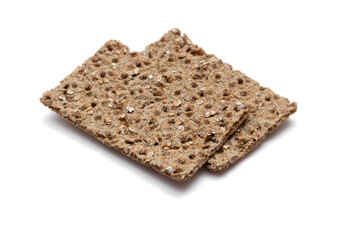 Two Crispbread Pieces on white background