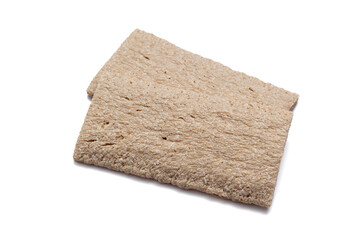 Two Crispbread Pieces on white background