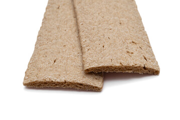 Two Crispbread Pieces on white background