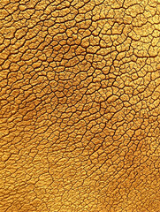 Naklejka premium Golden Earthy Texture: Abstract Cracked Surface Pattern, Intricate Organic Details, Warm Hues, Nature-Inspired Design, Artistic Close-Up Photography, Unique Geological Background, Vibrant Visual