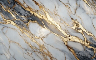 Elegant white and gold marble with abstract organic patterns and striking gold veins in modern marble design