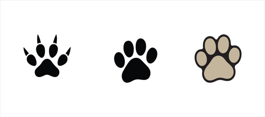 Animal footprint vector illustration on white background, bear, dog, paw footprint icon © MOMENIN SUNNY