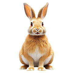 Obraz premium Rabbit in Natural Pose, Isolated on White Background