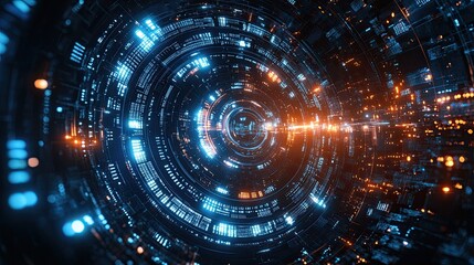 Wave Particle Technology Background in Blue Curve, Business Technology, Big Data Concept, Digital Communication, and Futuristic Design for Cyber and Networking Projects