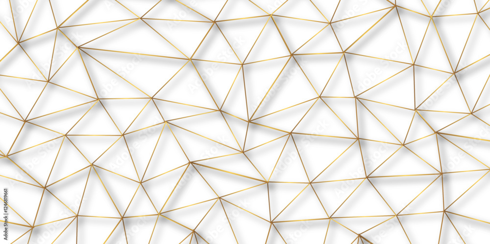 Aufkleber abstract modern golden lines seamless pattern. subtle ornament with delicate grid, lattice, net, tri