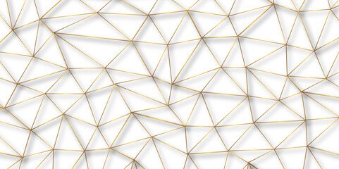 Abstract modern golden lines seamless pattern. Subtle ornament with delicate grid, lattice, net, triangles, rhombuses, lines with shadows. Abstract minimalist background. Geometric art deco texture.	