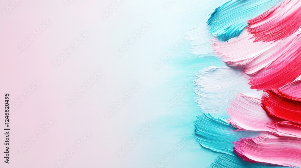 Poster abstract colorful brush strokes on soft background capturing artistic essence and vibrant textures