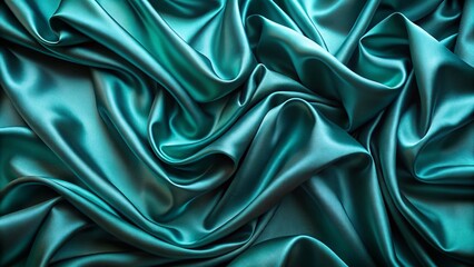 Fototapeta premium Luxurious Blue-Green Silk Satin Drapery for Festive Occasions