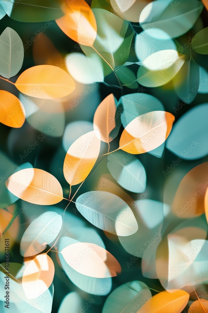 Aufkleber a creative digital display combining tropical patterns and abstract art.