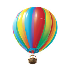Fototapeta premium Colorful Hot Air Balloon in Flight – Isolated on White Background