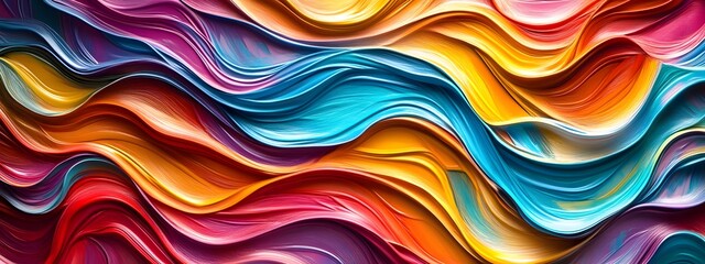 Fototapeta premium Abstract background with colorful wavy lines 