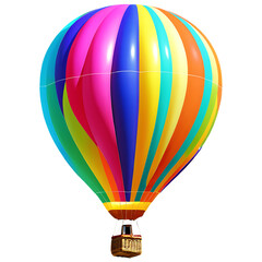 Fototapeta premium Colorful Hot Air Balloon in Flight – Isolated on White Background