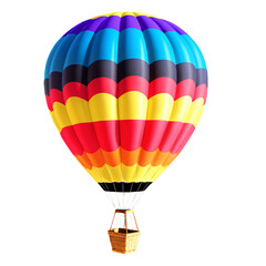Fototapeta premium Colorful Hot Air Balloon in Flight – Isolated on White Background