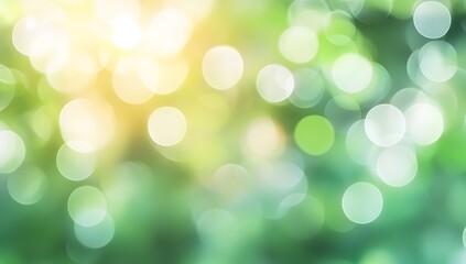Obraz premium Soft Green Bokeh Background with Shimmering Light Creating a Natural and Tranquil Atmosphere
