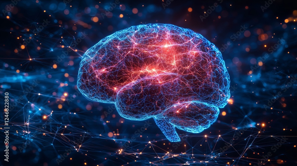 Poster neural connectivity and brain activity visualization concept