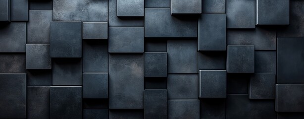 Abstract Dark Grey Geometric Cube Background Texture
