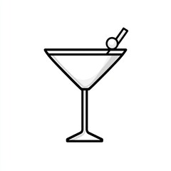 Martini glass, simple graphic, alcoholic drink