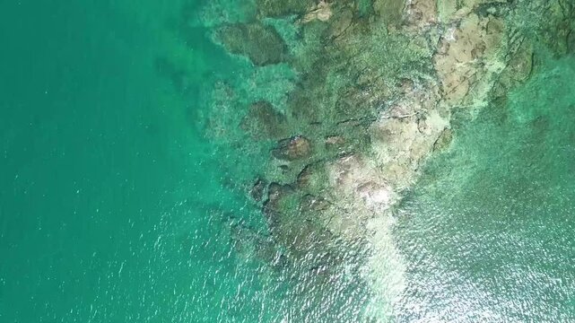 Flight over Bahia Culebra on the Pacific Ocean in Costa Rica