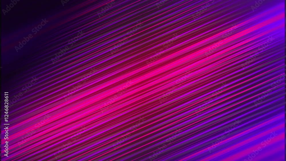 Aufkleber 4k seamless loop of magenta and purple gradient diagonal lines background with metallic texture