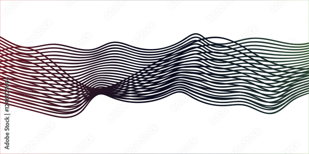 Poster abstract black and white vector wave  . Curve wave seamless pattern. Line art striped graphic template black and white wavy stripes background Vector wave lines flowing dynamic color black 