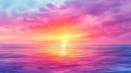 Colorful sunset over calm ocean