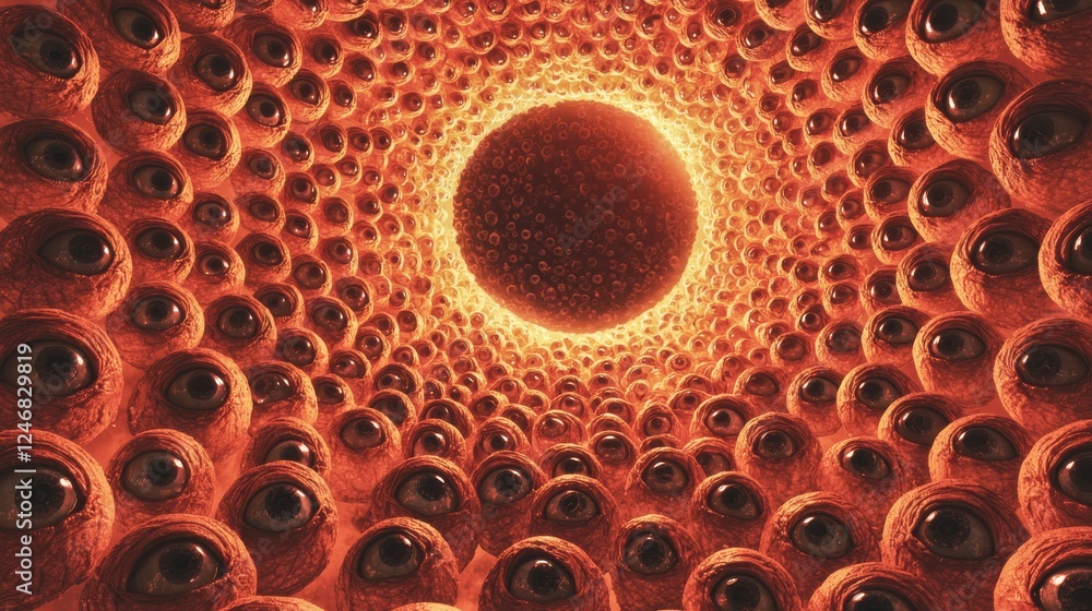 Poster surreal eye exploration abstract space digital art mysterious environment centered view perception c