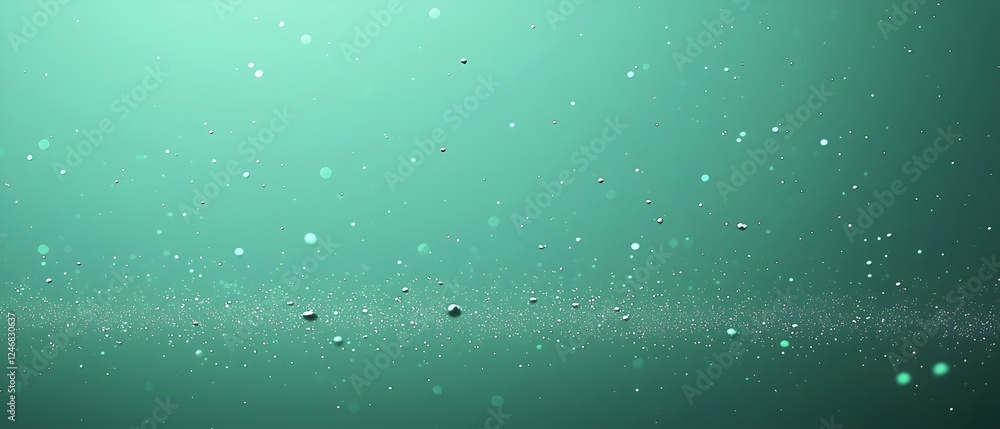 Poster a mesmerizing abstract image showcasing a gradient of teal and aqua, with delicate floating bubbles 