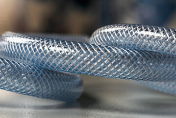 Heavy Duty Clear Braided Reinforced PVC Hose Pipe, Close-up