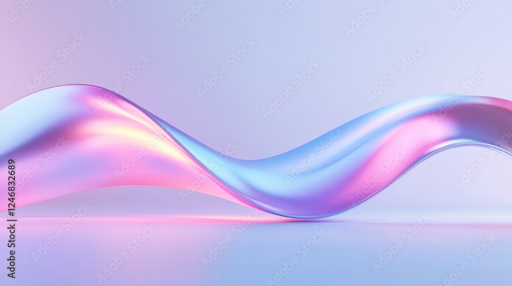 Poster dynamic design of contrasting light and dark shapes merging into flowing harmonious ribbon of glowin