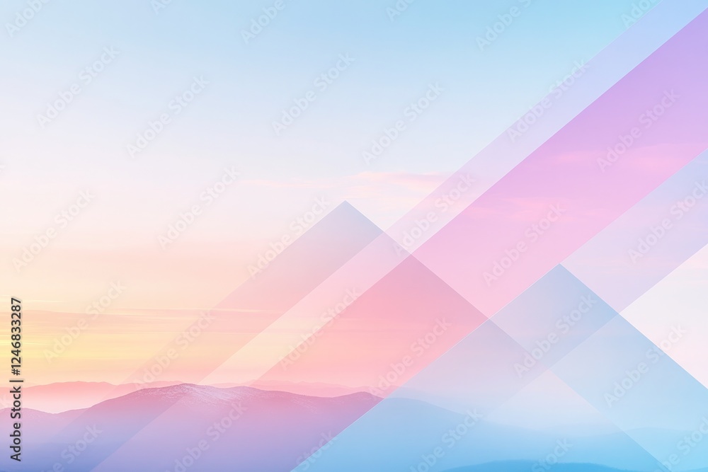 Leinwandbilder dynamic design of overlapping abstract triangles with soft gradient colors and smooth transitions