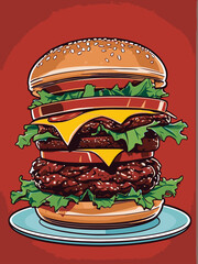 burger vector art for design needs
