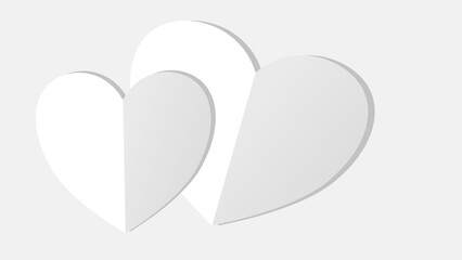 white heart shape paper cut on the gray pastel background. Space for text. blank zone for fill text or font. valentine day festival. © rusticfoto