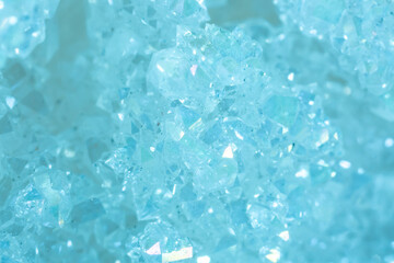 Aquamarine crystal mineral stone. Gems. Mineral crystals in the natural environment. Texture of...