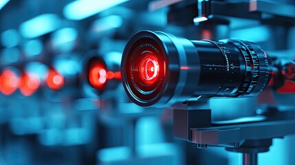 Eye laser technology in the eyes, symbolizing innovations in vision care, medical technology, and advanced healthcare treatments for the future of human well-being.