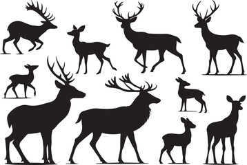 Variant style deer silhouette vector icon on a white background.