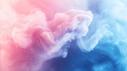 Ethereal Colorful Swirls in Blue and Pink Background