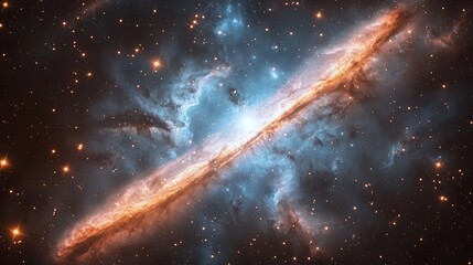 Stunning Cosmic Scene of Spinning Galaxy in Deep Space