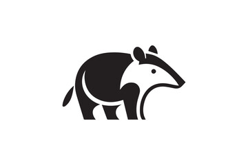 Fototapeta premium tapir black color vector silhouette illustration isolated in white background