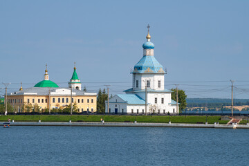 View of the ancient Church of the Assumption of the Blessed Virgin Mary on a September day. Cheboksary, Chuvashia. Russia