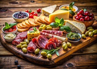 Dripping charcuterie:  Salami, cheese, and olives dance in a long exposure, creating a vibrant food art.